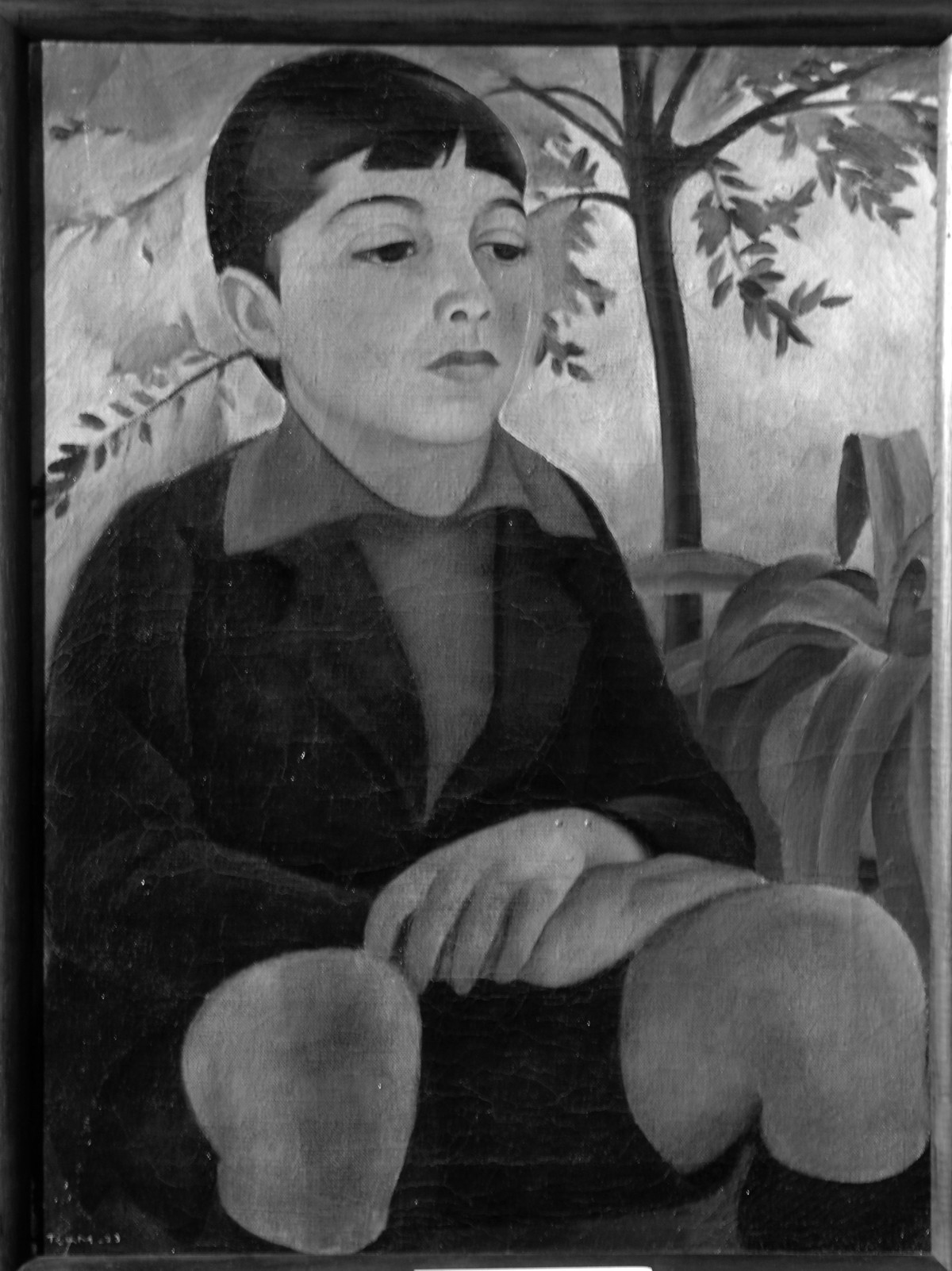 Ragazzo, figura maschile (dipinto) di Michaelles Ruggero Alfredo (sec. XX)