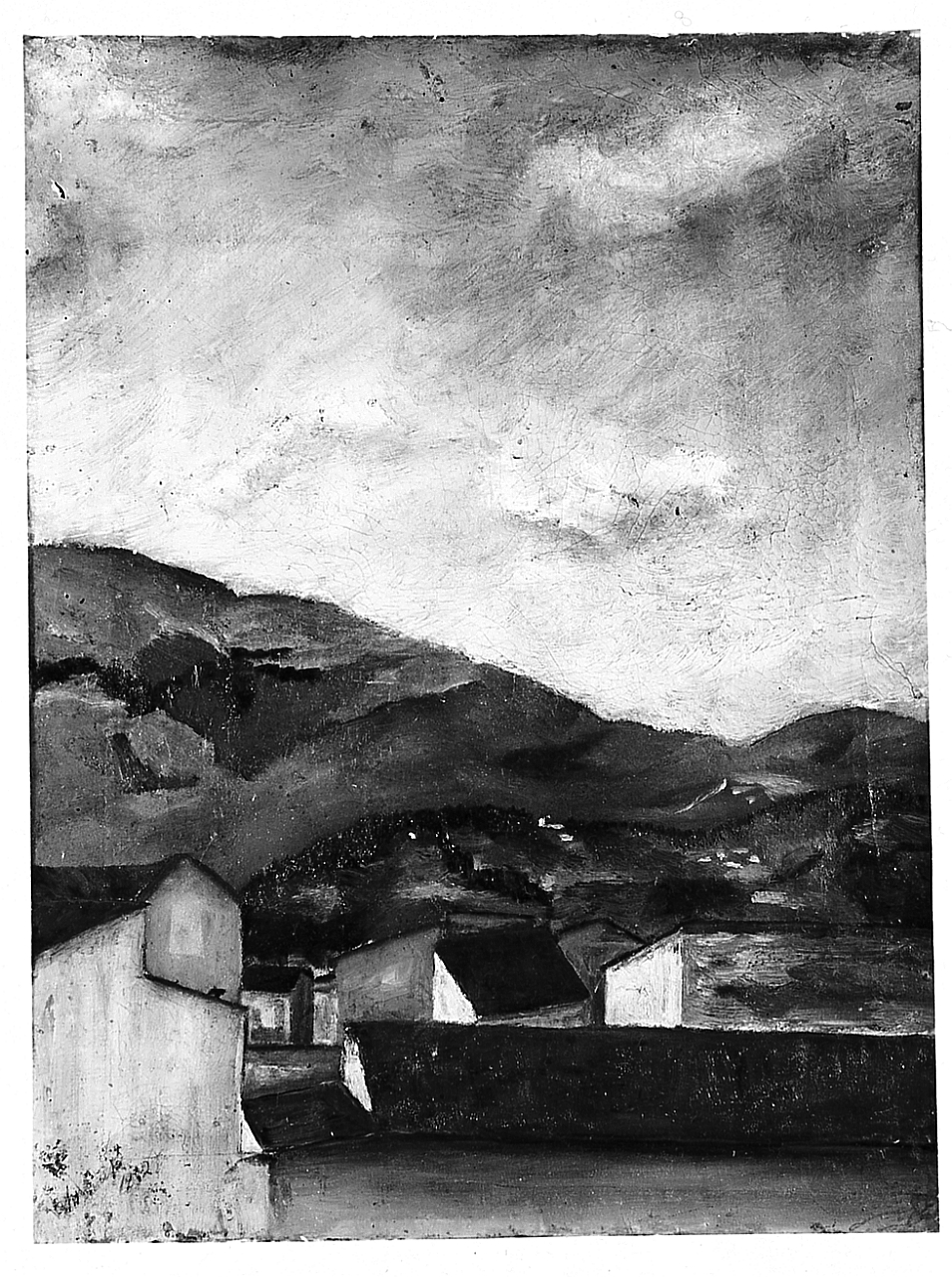 Paese, paesaggio (dipinto) di Miniati Arnaldo (sec. XX)