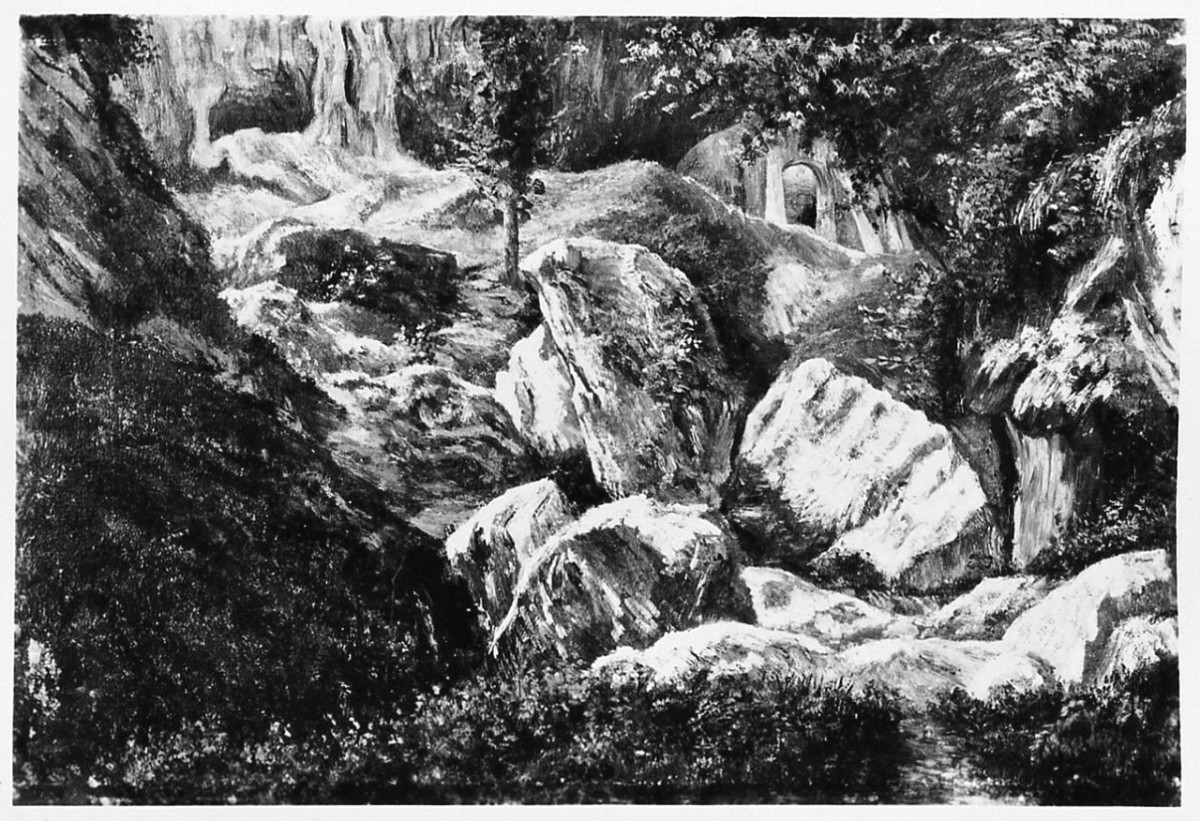 paesaggio roccioso (dipinto) di Palizzi Giuseppe (sec. XIX)