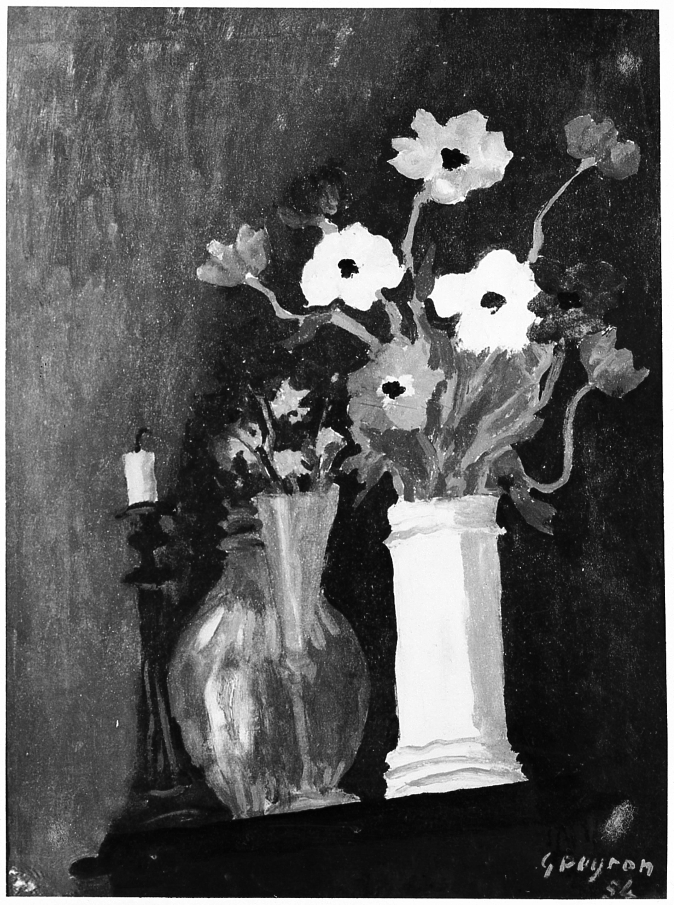 vasi con fiori (dipinto) di Peyron Guido (sec. XX)