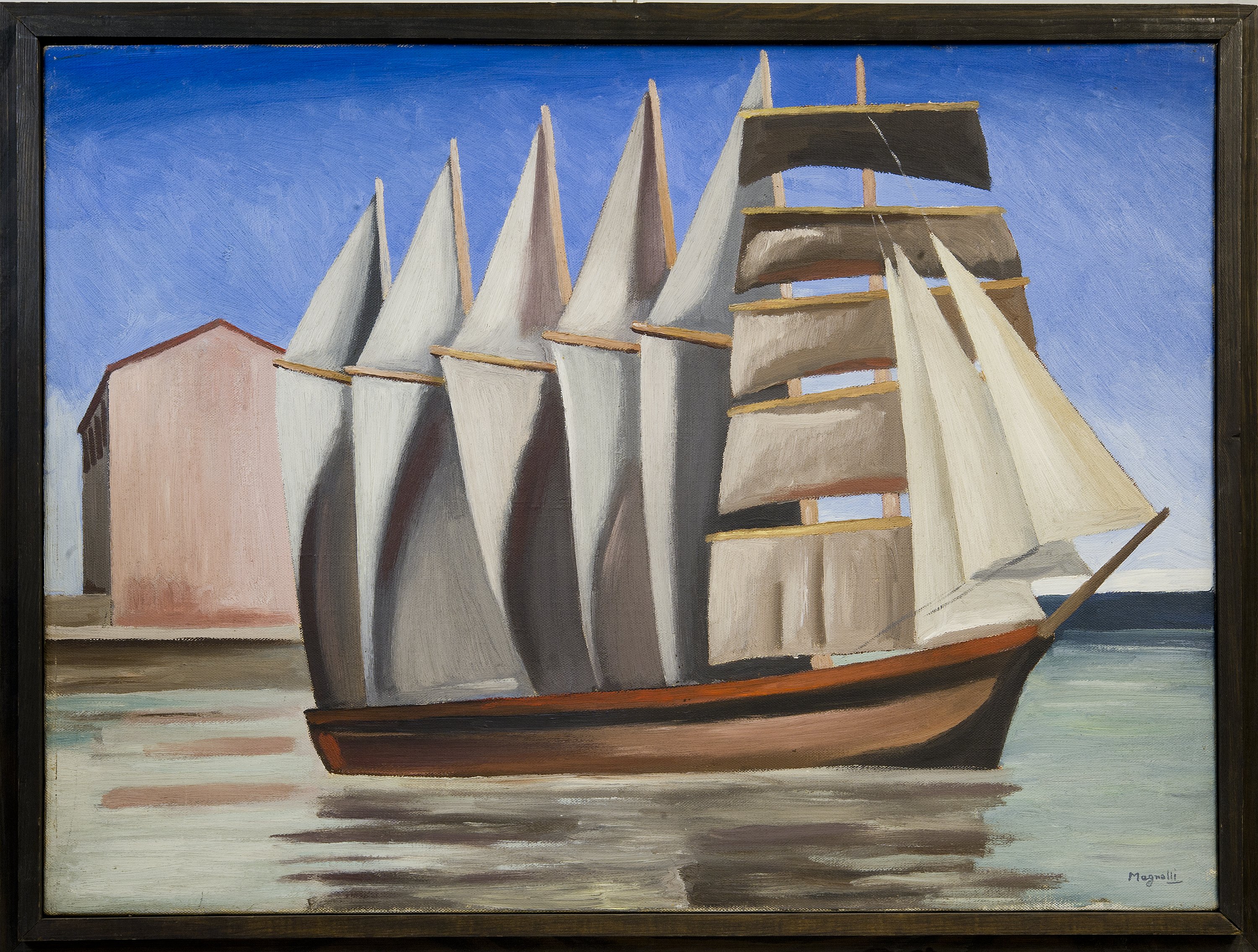 Le grand voilier, veliero (dipinto) di Magnelli Alberto (sec. XX)