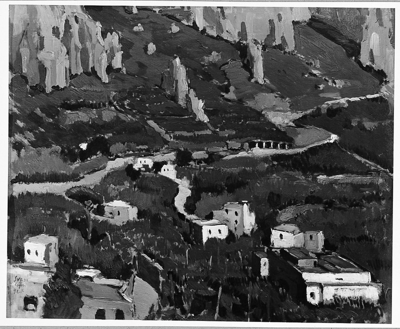 veduta di Capri (dipinto) di Surdi Luigi (sec. XX)