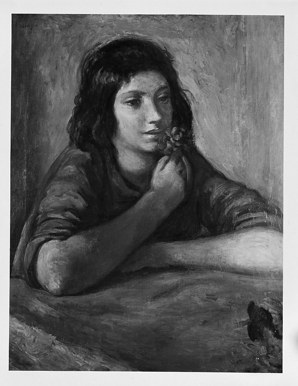 Ragazza assorta, ritratto di bambina (dipinto) di Ardinghi Giuseppe (sec. XX)