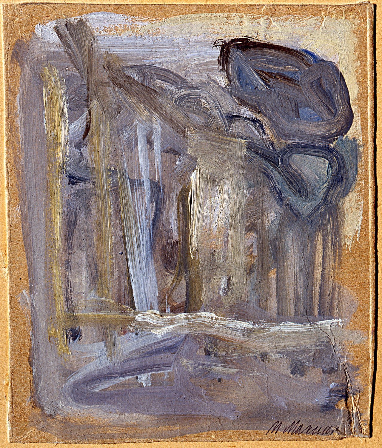 Pineta, paesaggio (dipinto) di Marcucci Mario (sec. XX)