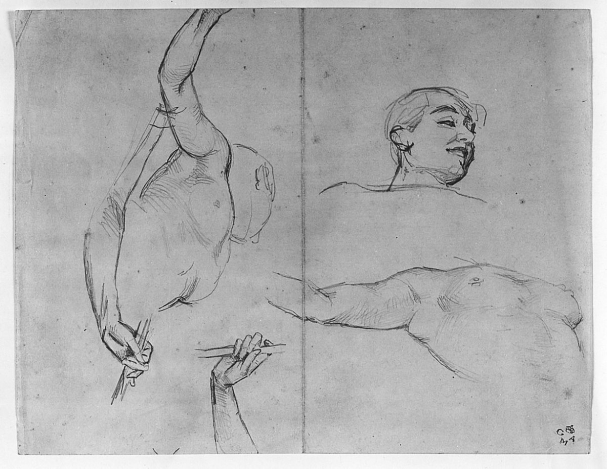 figura maschile (disegno) di Cecchi Adriano (sec. XX)