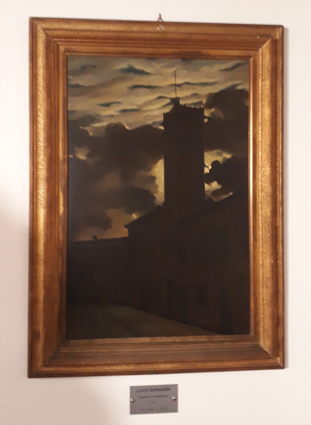 Collesalvetti. Municipio di notte, Municipio di nottte (dipinto) di Anchise Picchi (attribuito) (sec. XX)