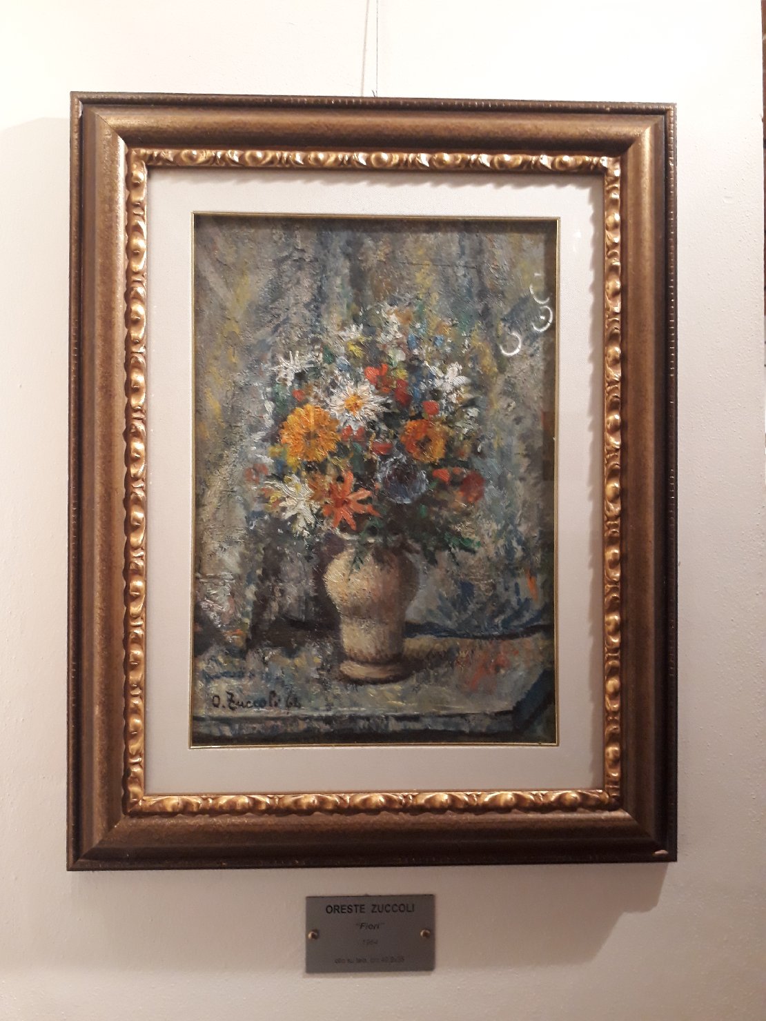 Fiori, Vaso con fiori (dipinto) di Oreste Zuccoli (attribuito) (sec. XX)