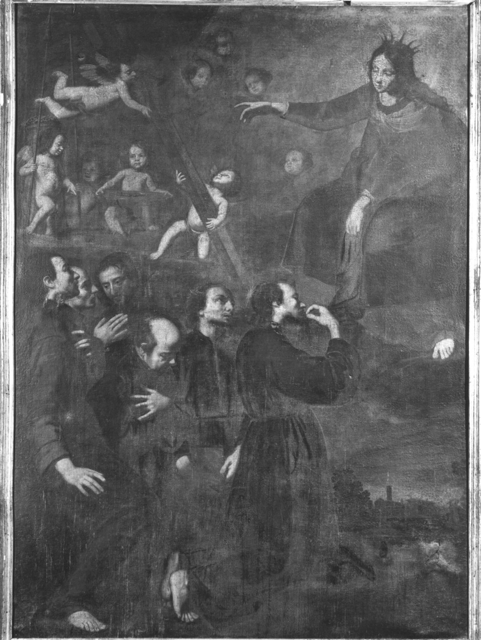 Madonna con i sette Santi fondatori dei Servi di Maria (dipinto) di Lippi Lorenzo (metà sec. XVII)