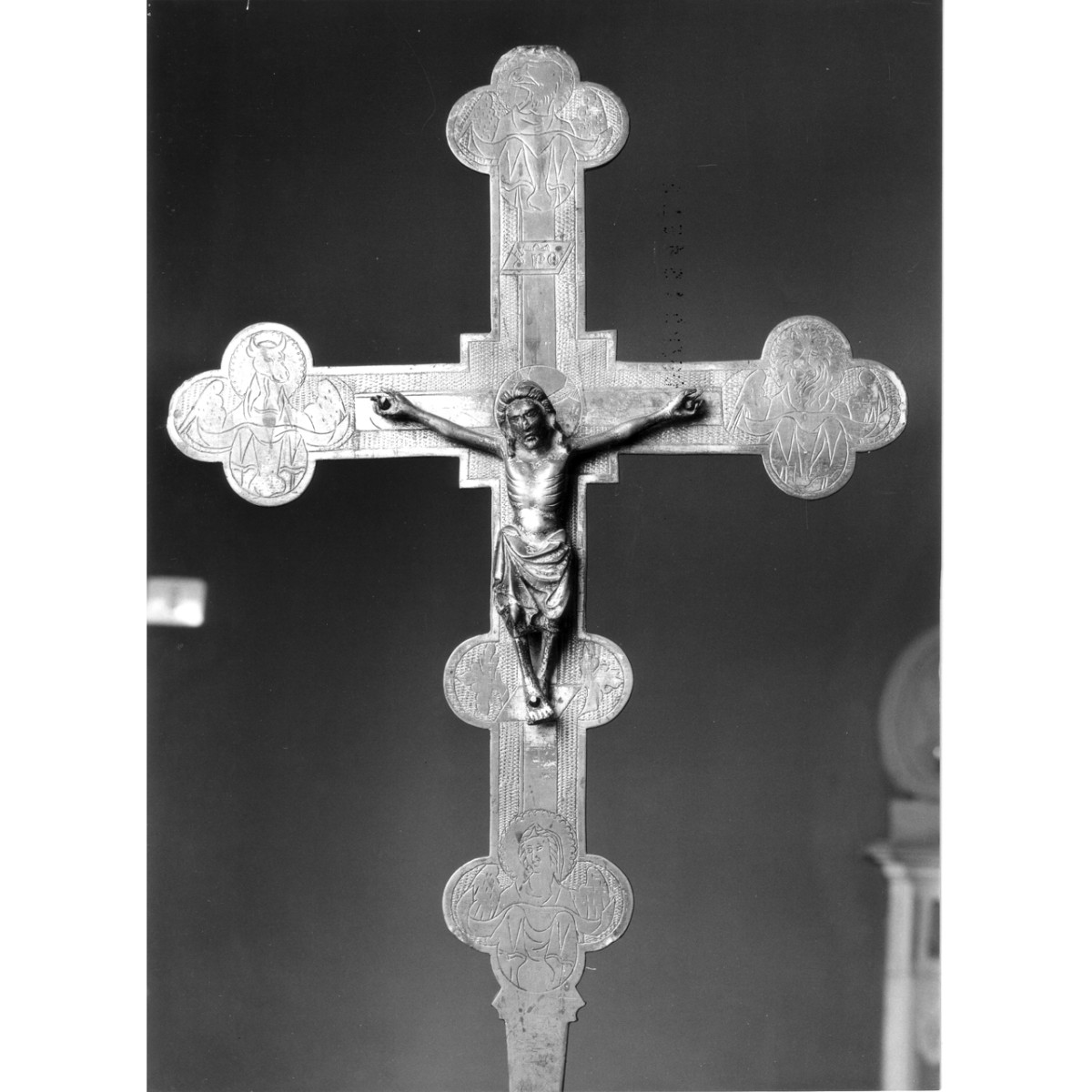 Cristo crocifisso (croce astile) - bottega fiorentina (fine/ inizio secc. XIV/ XV)