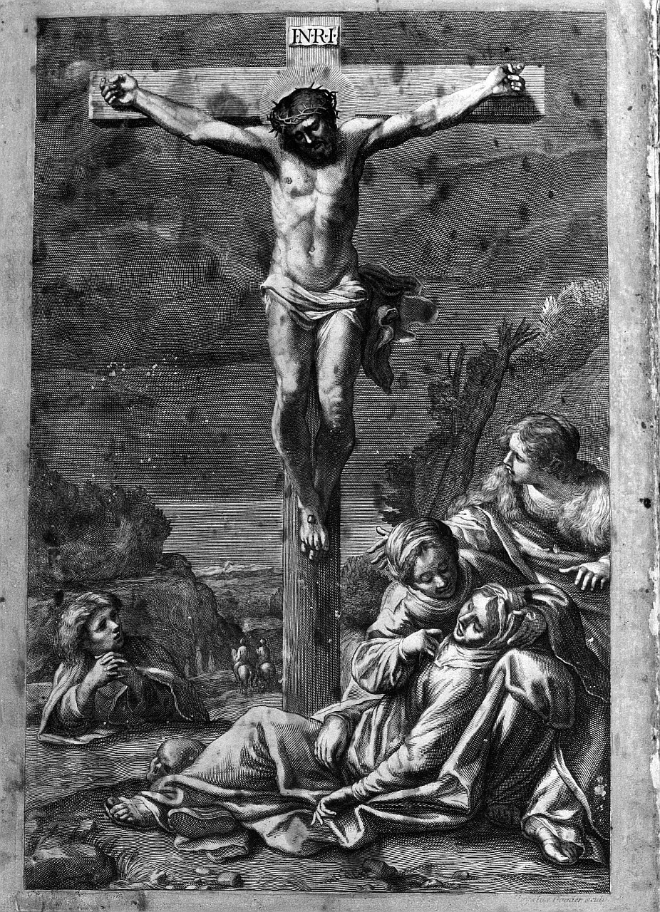 crocifissione (stampa) di Carracci Annibale, Gomier Alois (sec. XVIII)