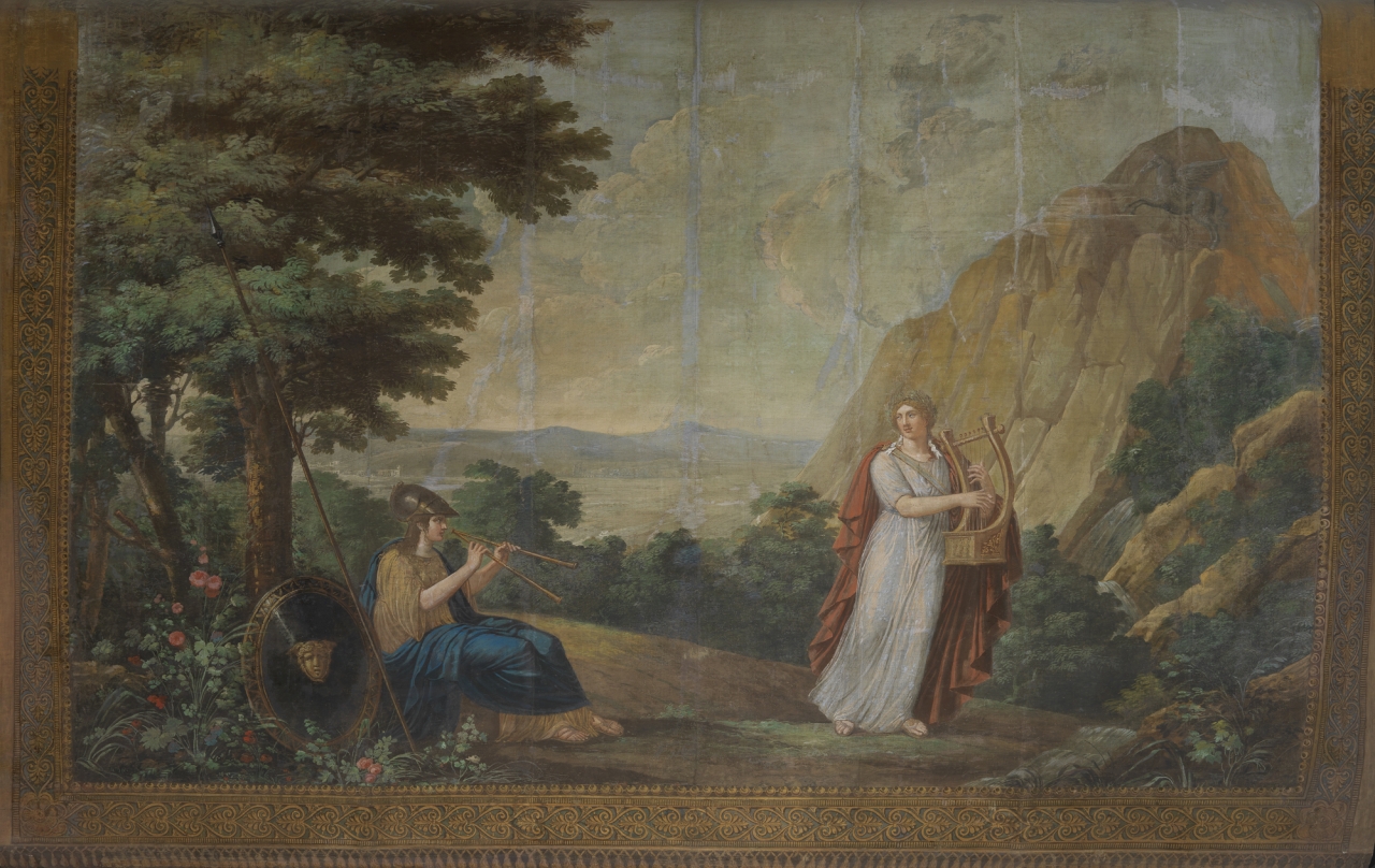 Apollo e Minerva (sipario) di Catani Luigi (inizio sec. XIX)
