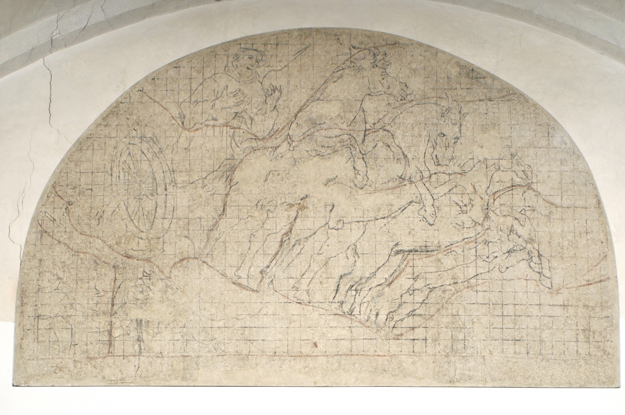 apparizione di San Francesco d'Assisi sul carro di fuoco (sinopia) di Ligozzi Jacopo (sec. XVII)