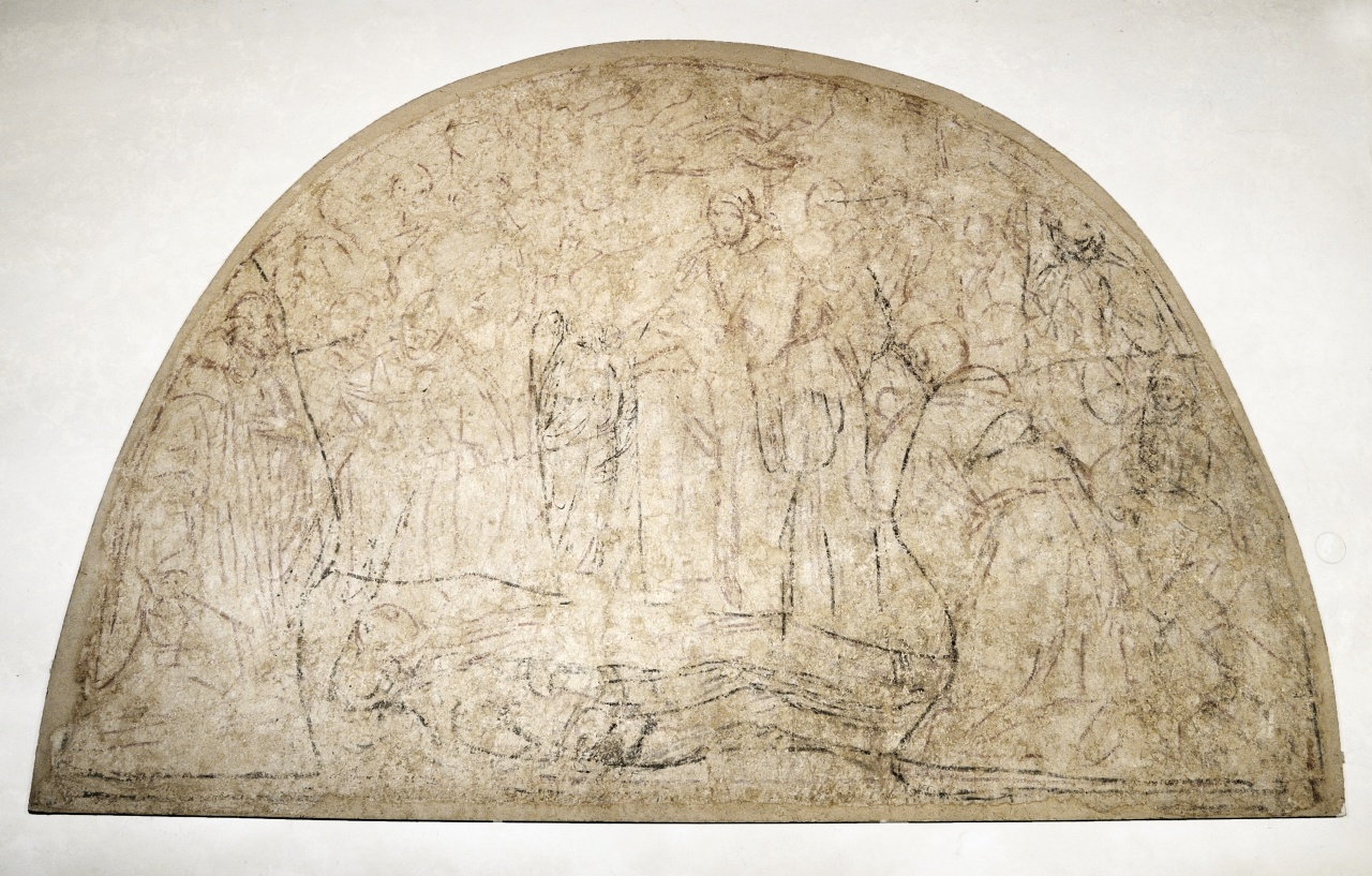 morte di San Francesco d'Assisi (sinopia) di Ligozzi Jacopo, Ferrucci Nicodemo di Michelangelo (sec. XVII)