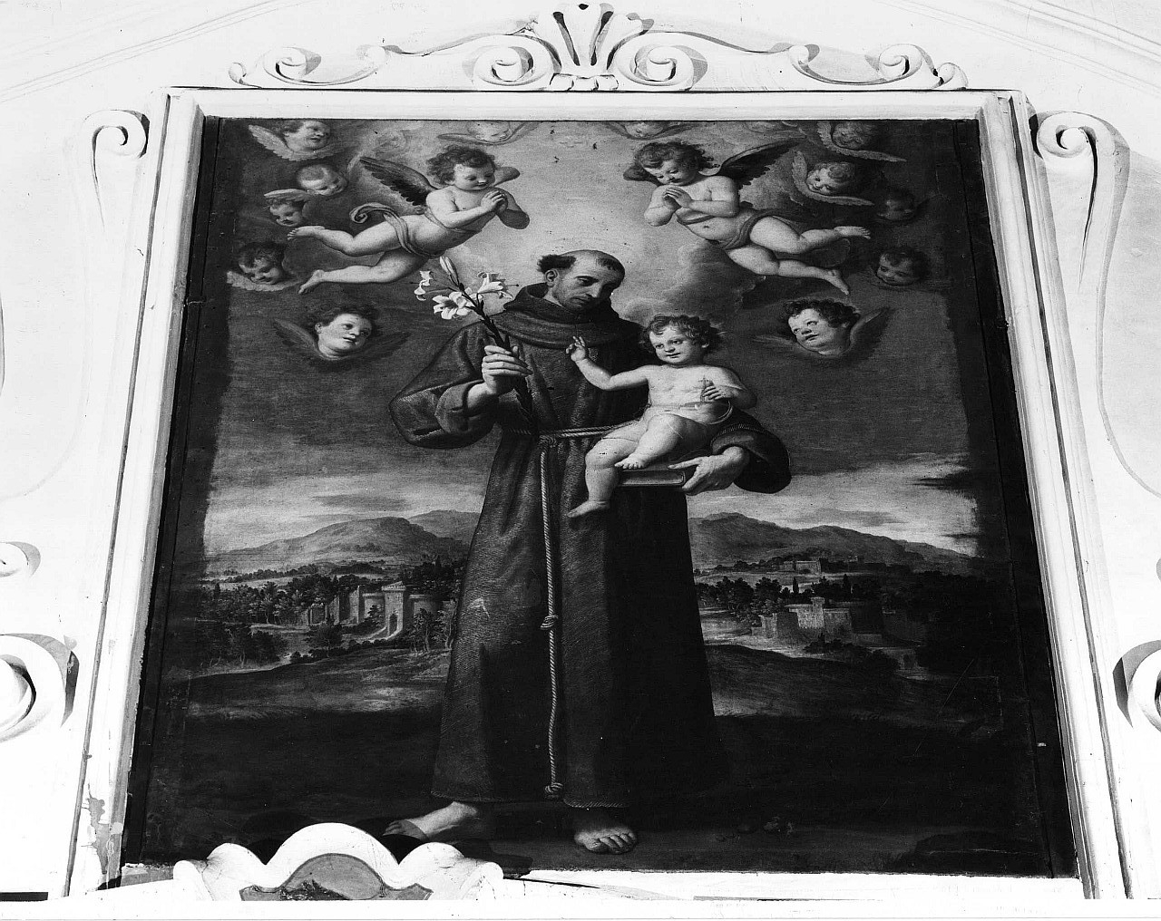 Sant'Antonio da Padova con il bambino (dipinto) di Veli Benedetto (sec. XVII)