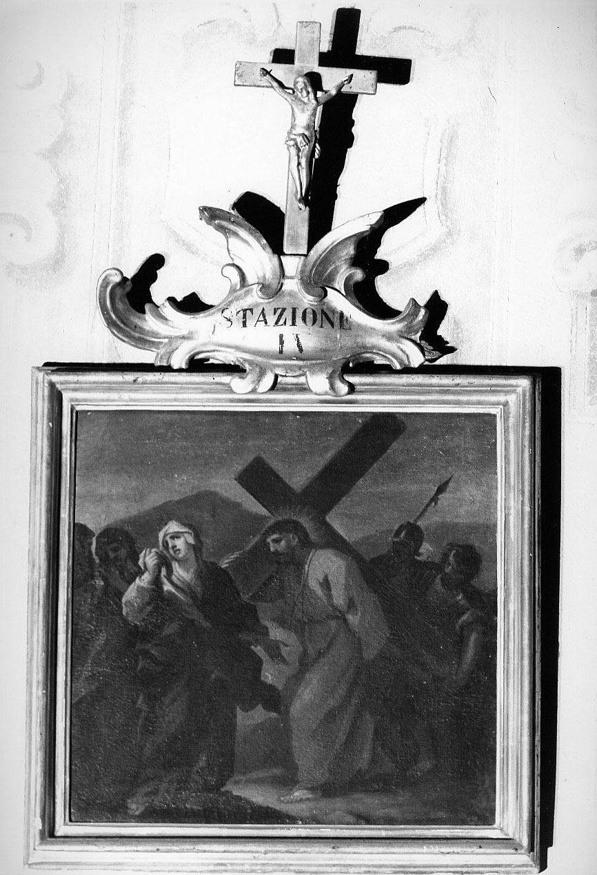 stazione IV: Gesù incontra la Madonna (dipinto) di Pinzani Giuseppe (prima metà sec. XVIII)