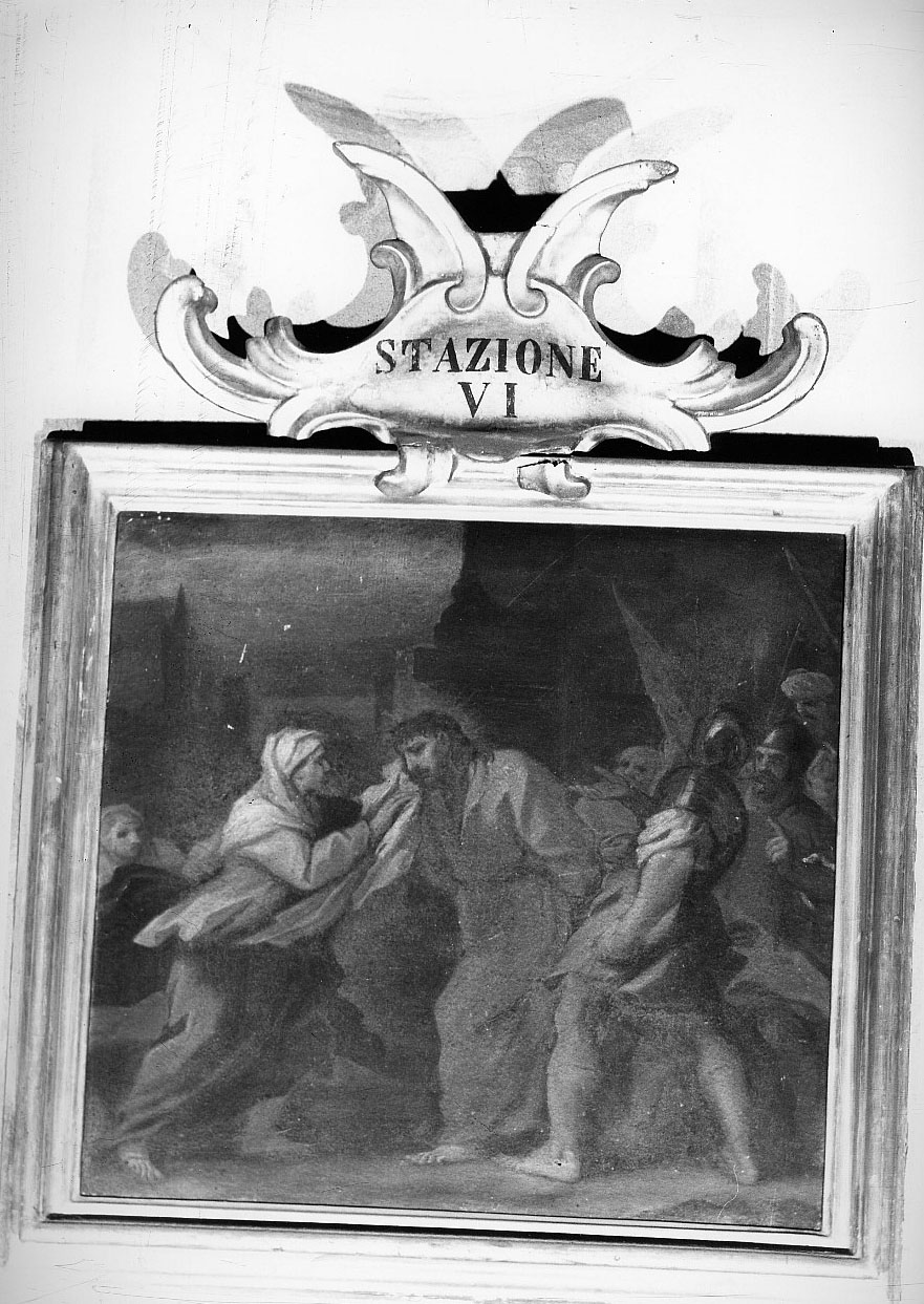 stazione VI: Gesù asciugato dalla Veronica (dipinto) di Pinzani Giuseppe (prima metà sec. XVIII)