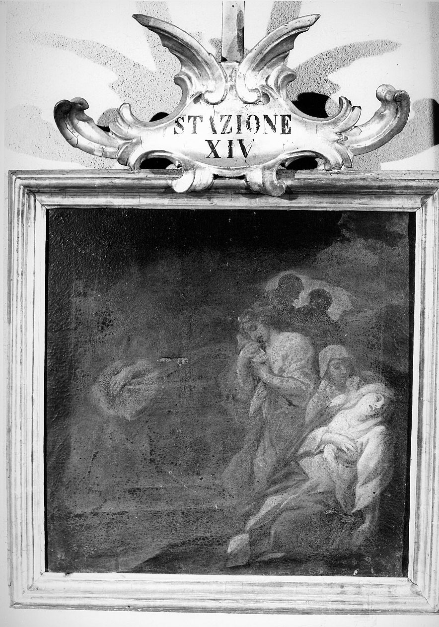 stazione XIV: Gesù deposto nel sepolcro (dipinto) di Pinzani Giuseppe (prima metà sec. XVIII)