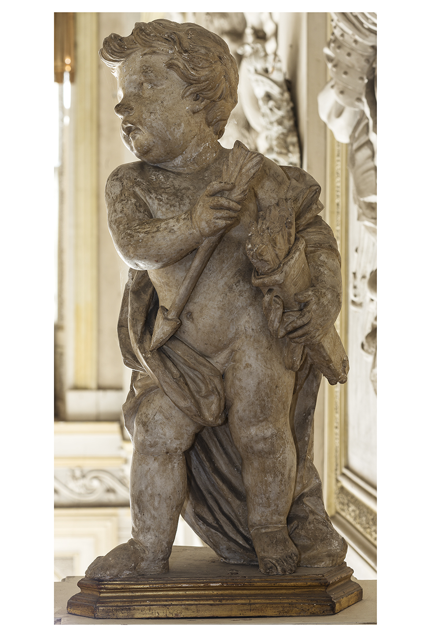 virtù guerriera (scultura, elemento d'insieme) di Ladatte Francesco (attribuito) (metà sec XVIII)