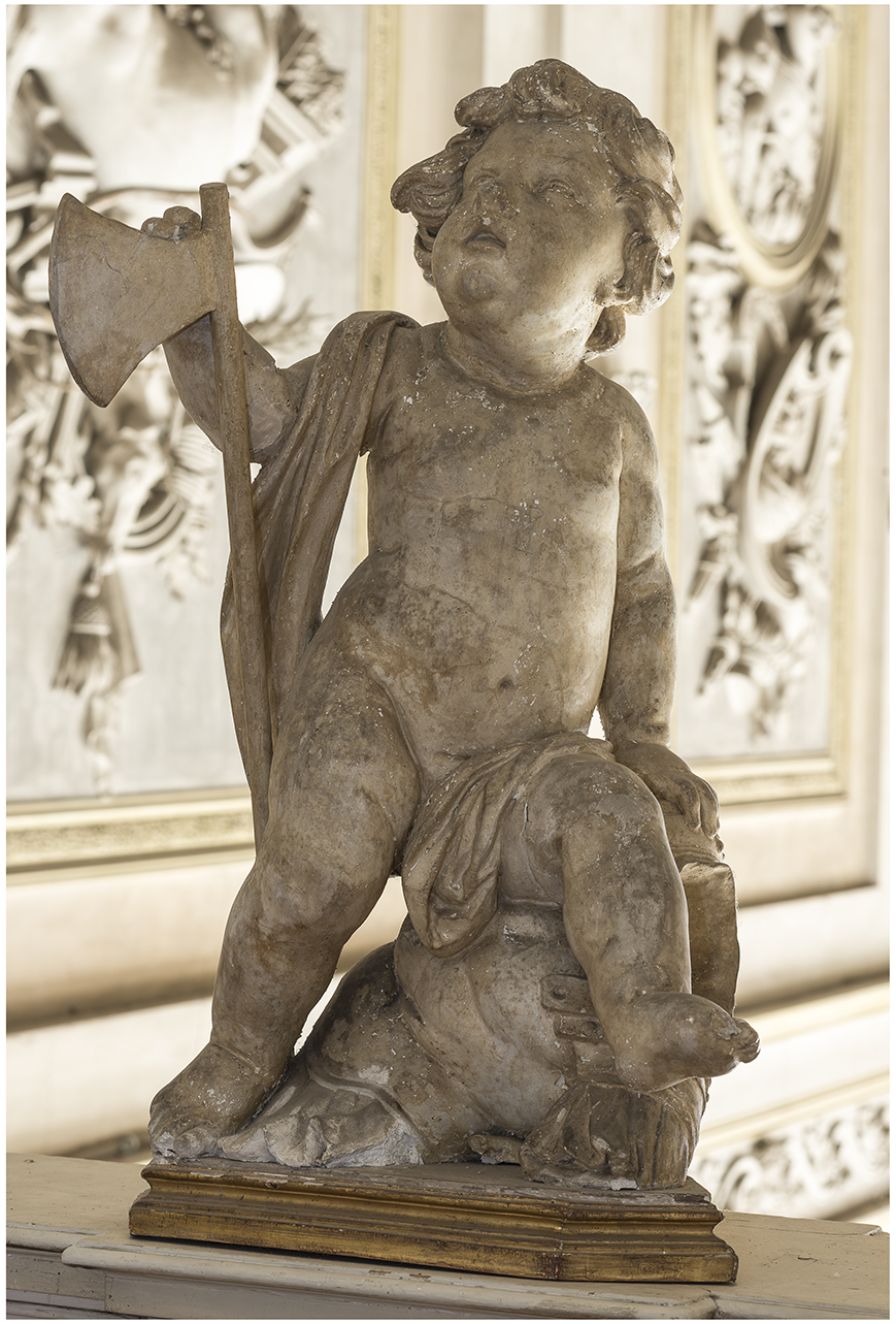 virtù guerriera (scultura, elemento d'insieme) di Ladatte Francesco (attribuito) (metà sec XVIII)