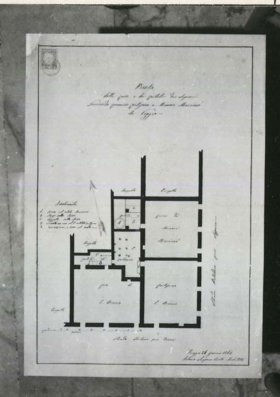 pianta (disegno architettonico) di Lucisano Antonio (XIX)