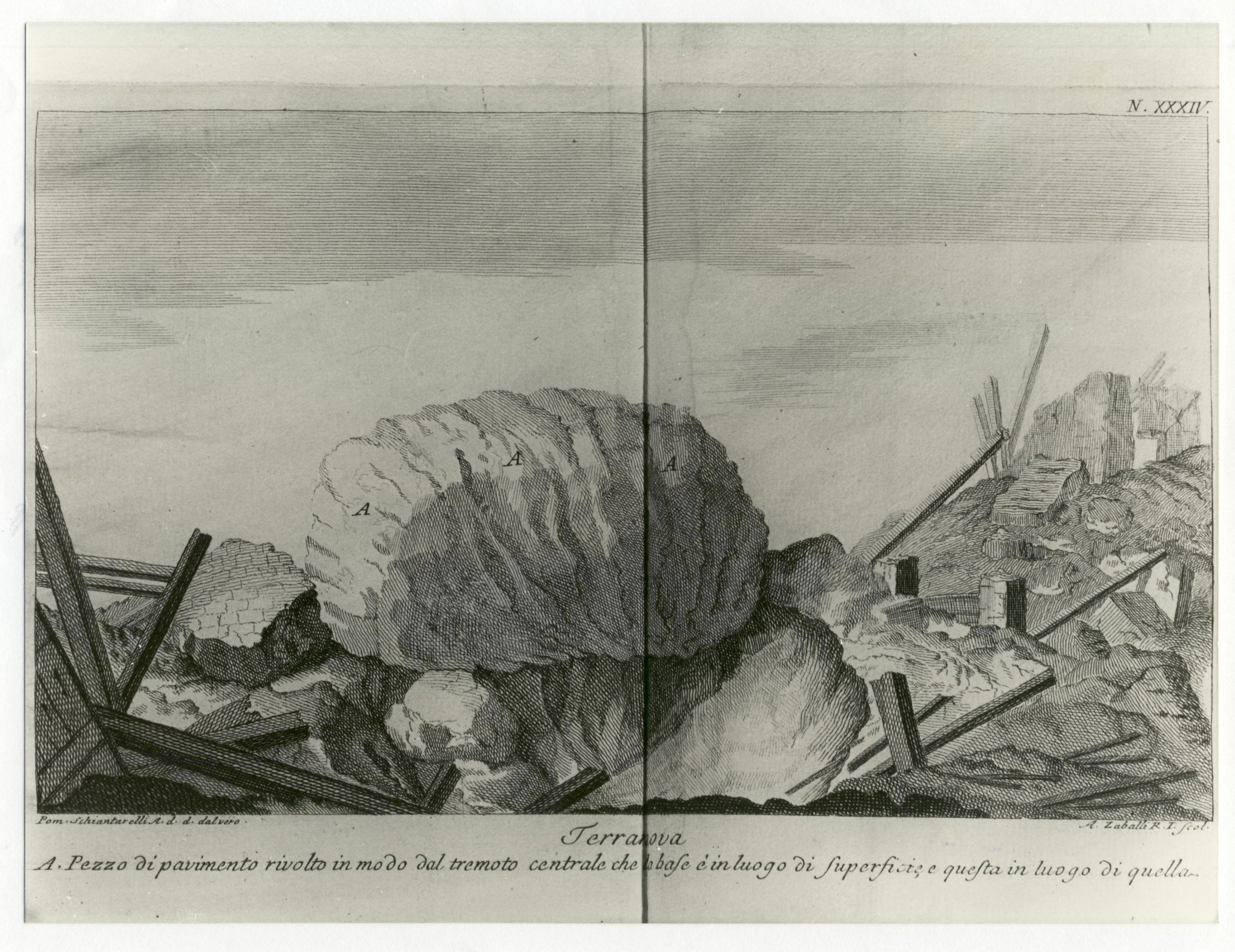 rovine di una casa (stampa, serie) di Schiantarelli Pompeo, Zaballi Antonio (XVIII)
