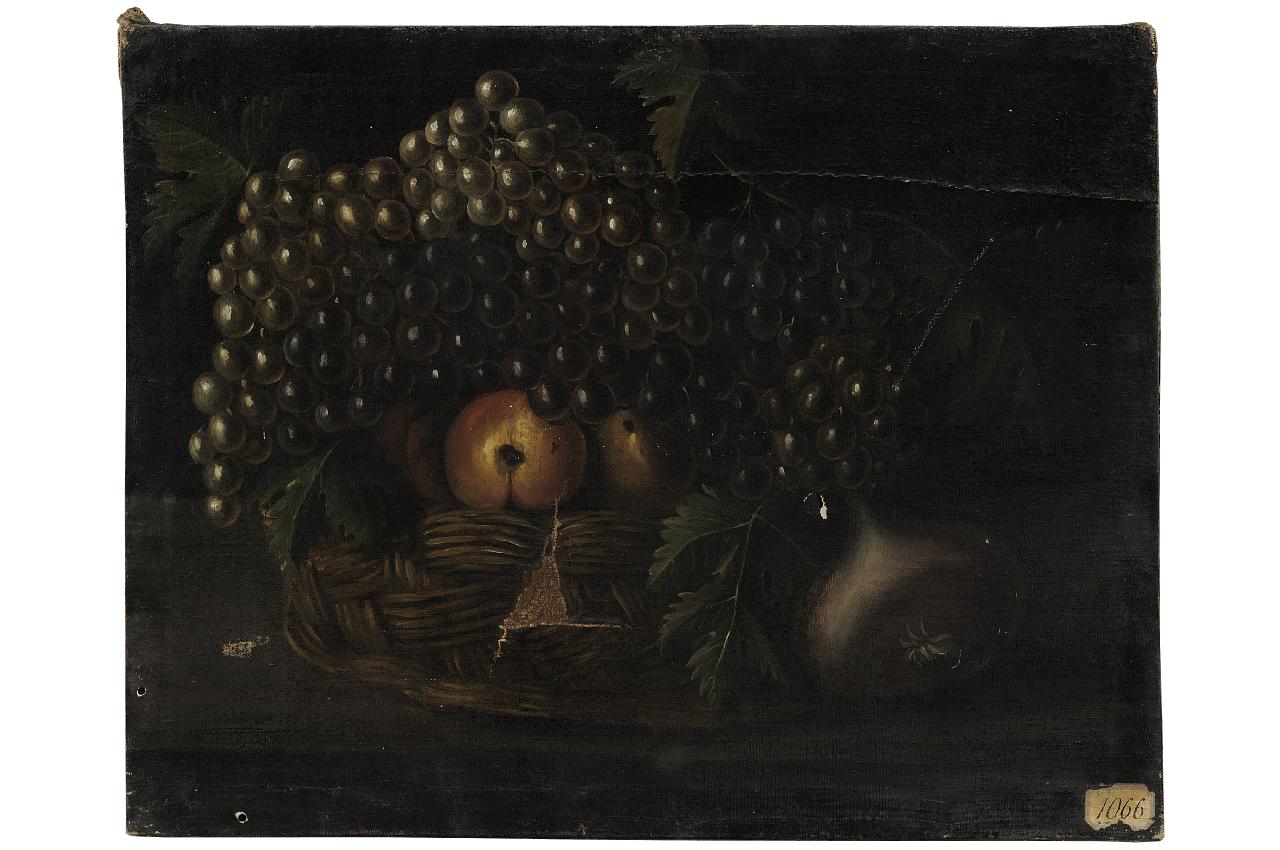 natura morta di verdura e frutta (dipinto) - ambito italiano (sec. XVII)