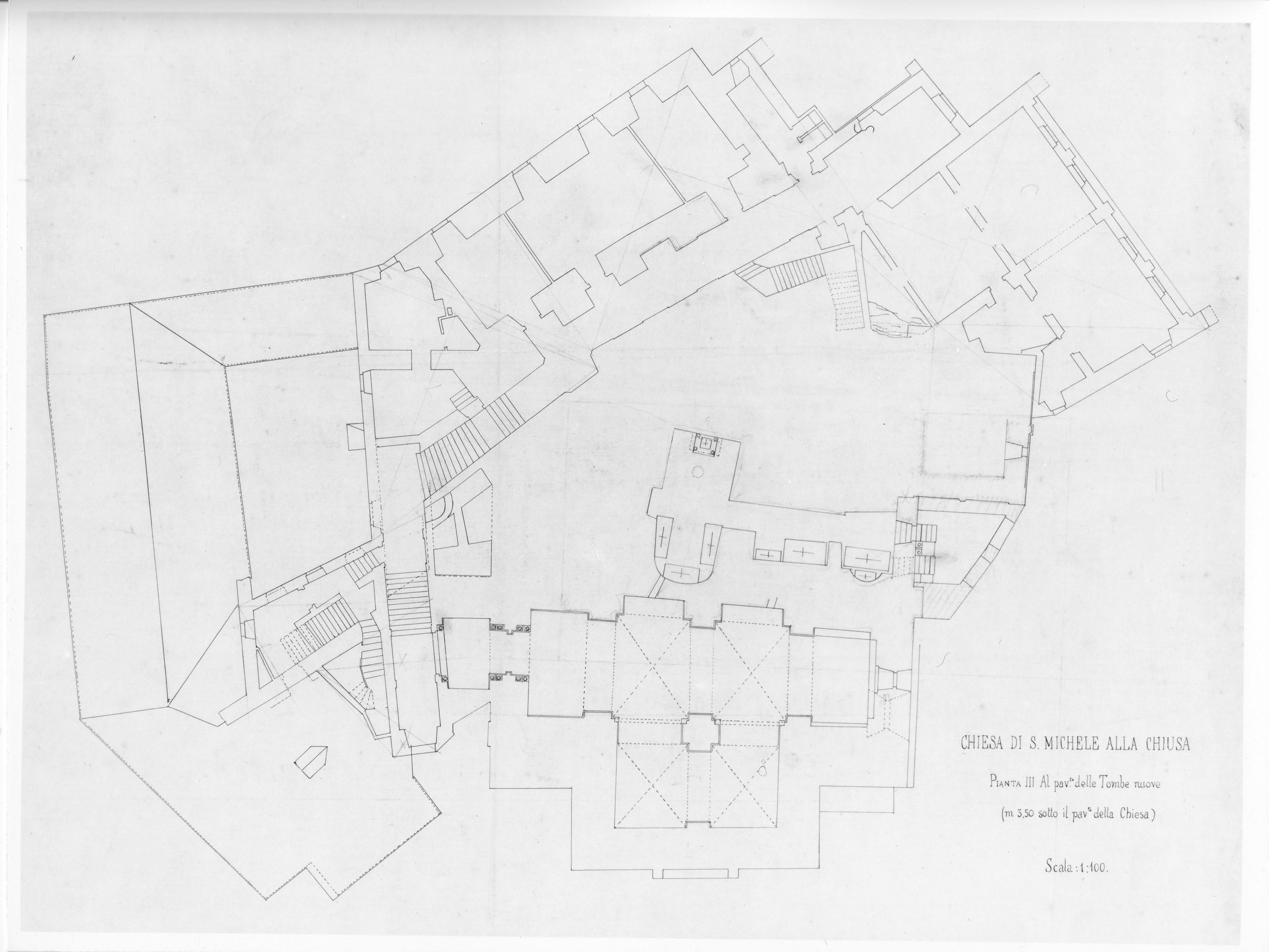 Sacra di San Michele della Chiusa a Sant'Ambrogio di Susa (TO) (disegno architettonico) - ambito piemontese (XIX)