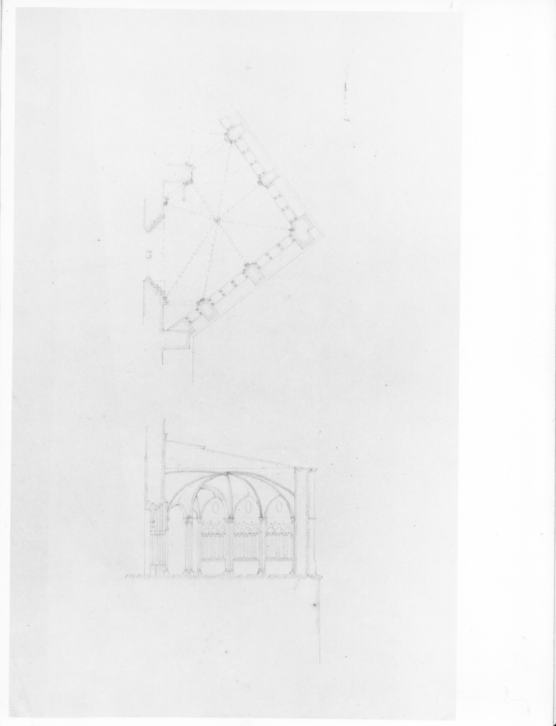 Sacra di San Michele della Chiusa a Sant'Ambrogio di Susa (TO) (disegno architettonico) - ambito piemontese (XIX)