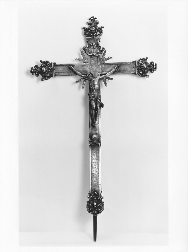 croce processionale, opera isolata - ambito napoletano (prima metà XVIII)