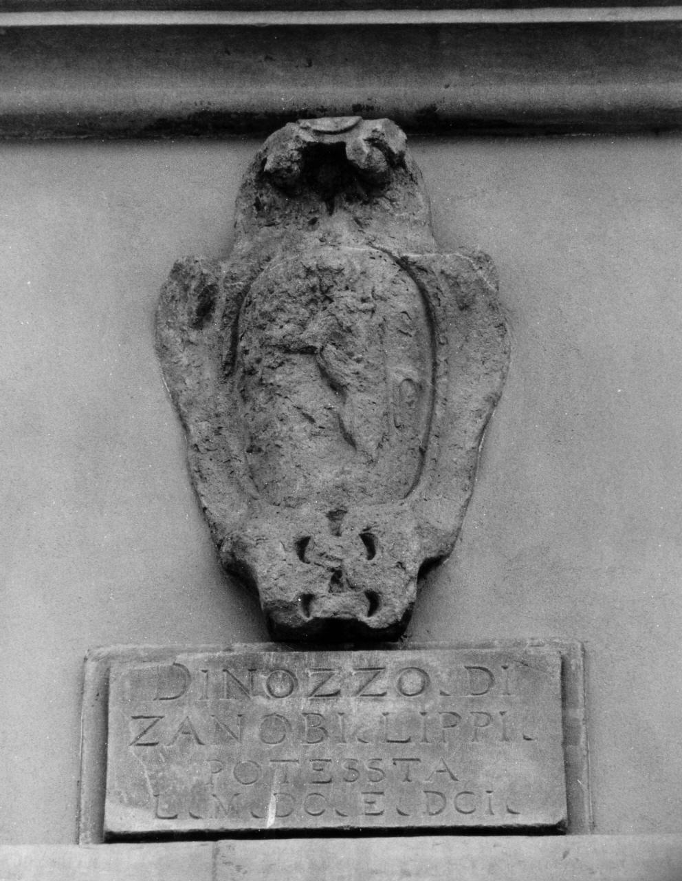 stemma di Dinozzo di Zanobi Lippi (rilievo) - bottega toscana (sec. XVII)