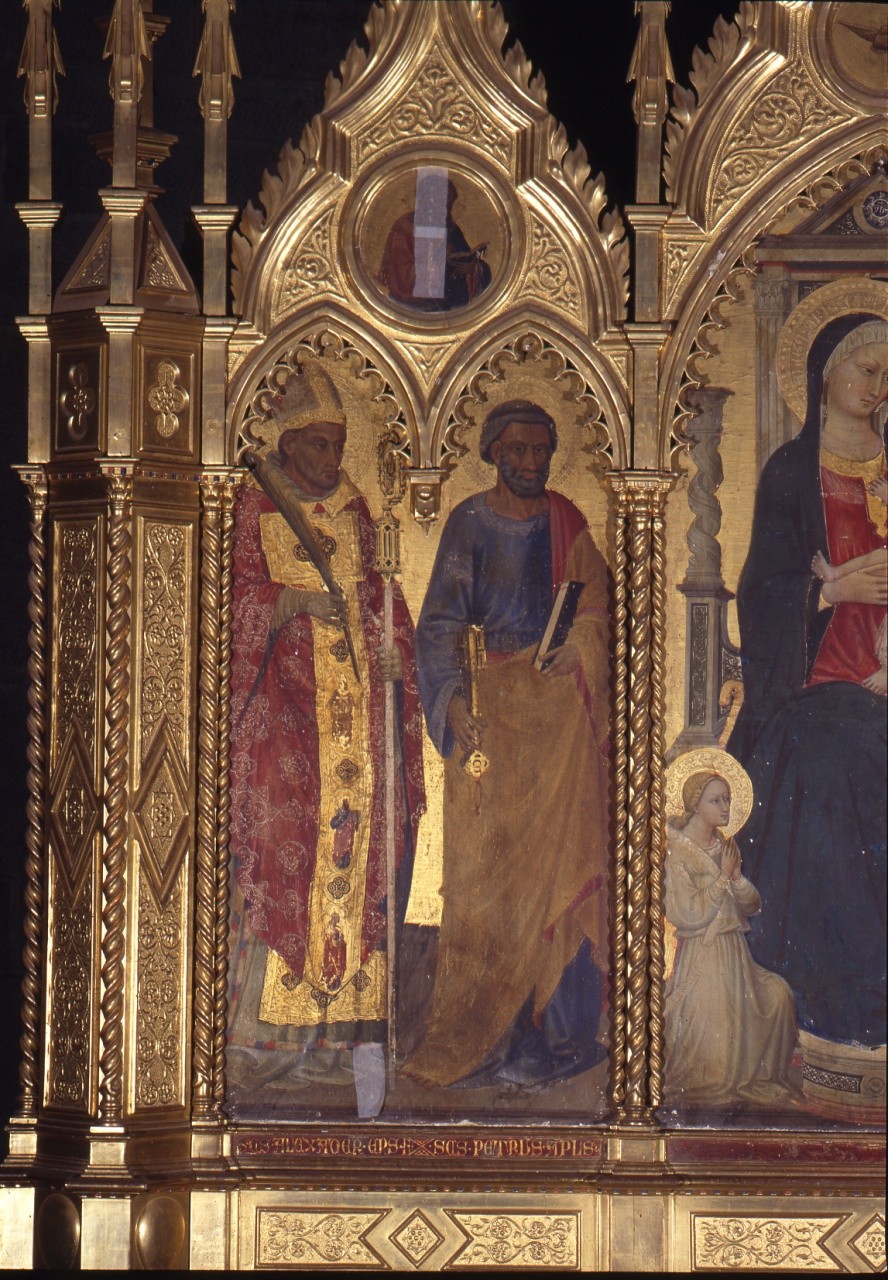 Sant'Alessandro vescovo di Fiesole, San Pietro apostolo, santo (anta di polittico) di Bicci di Lorenzo (sec. XV)