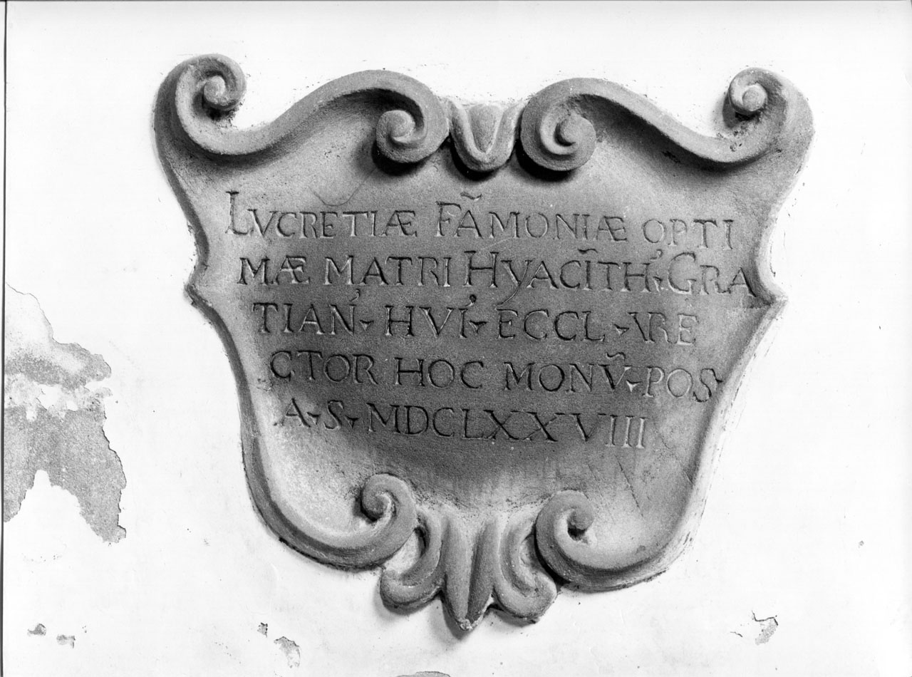 lapide tombale - a parete - bottega toscana (sec. XVII)