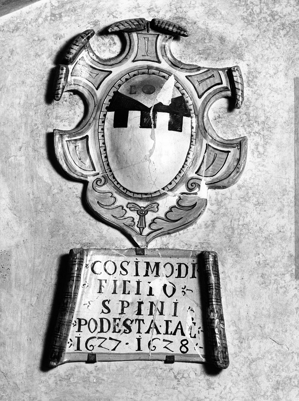 stemma gentilizio della famiglia Spini (scultura) - bottega toscana (sec. XVII)