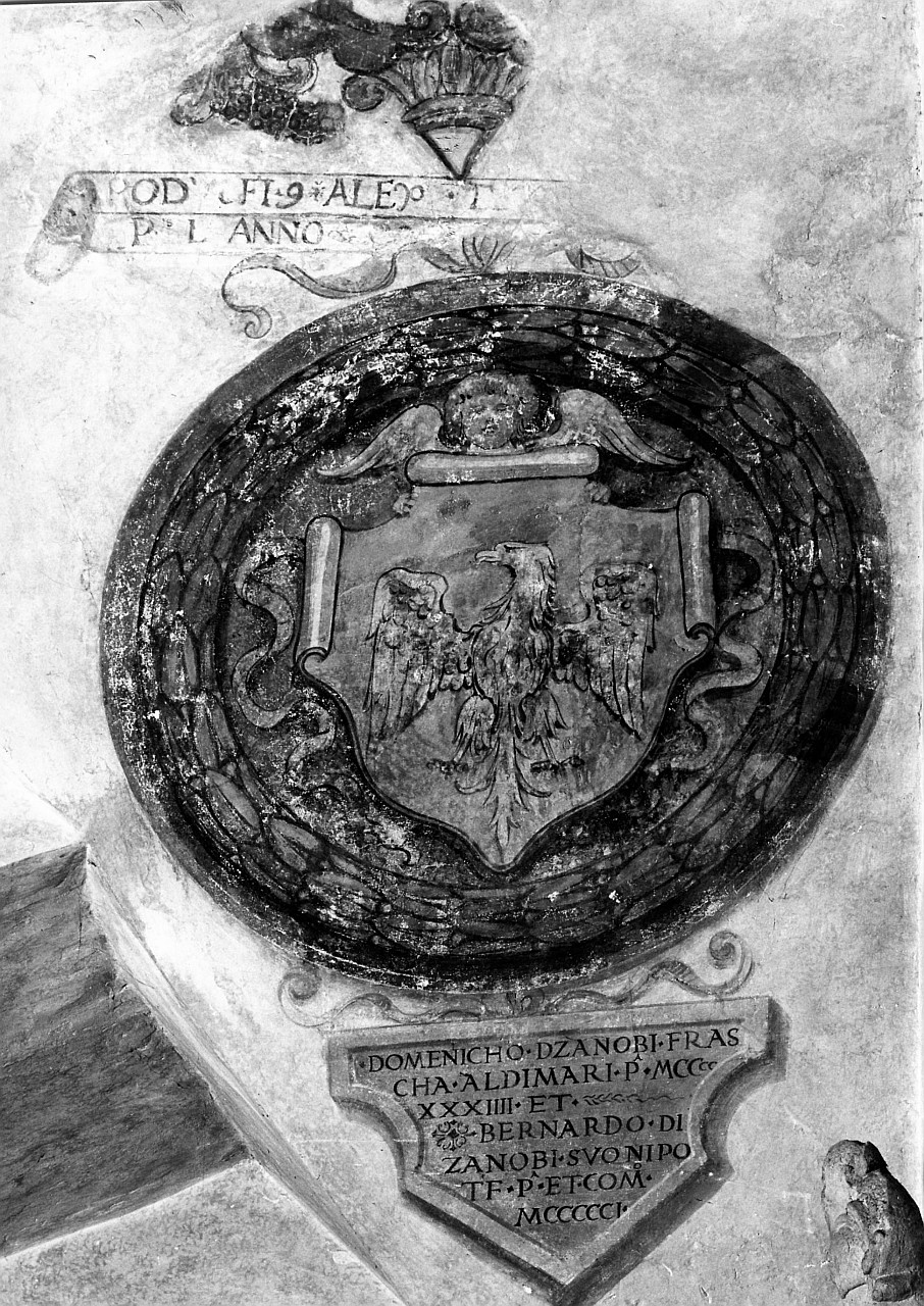 stemma gentilizio della famiglia Adimari (dipinto murale) - bottega toscana (sec. XVI)