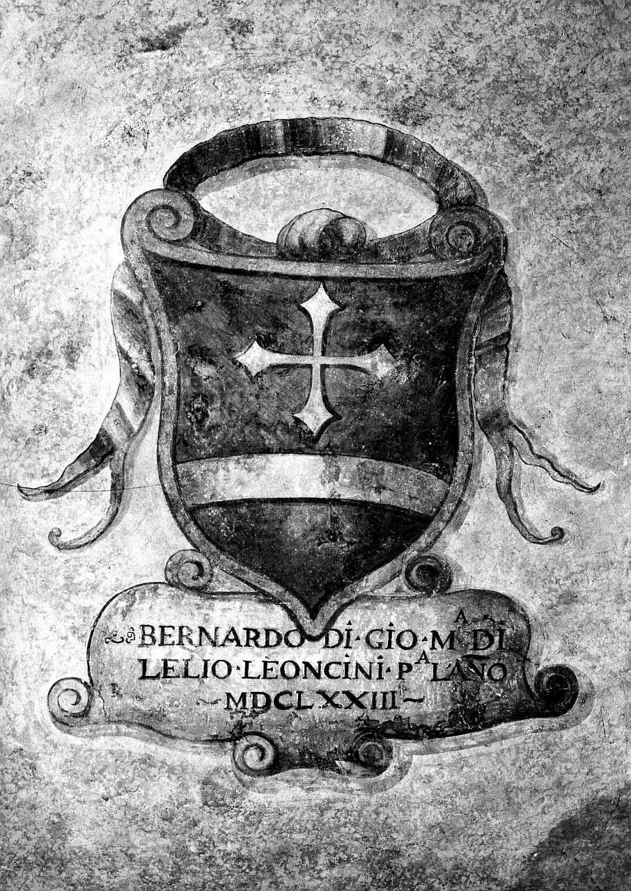 stemma gentilizio della famiglia Leoncini (dipinto murale) - bottega toscana (sec. XVII)