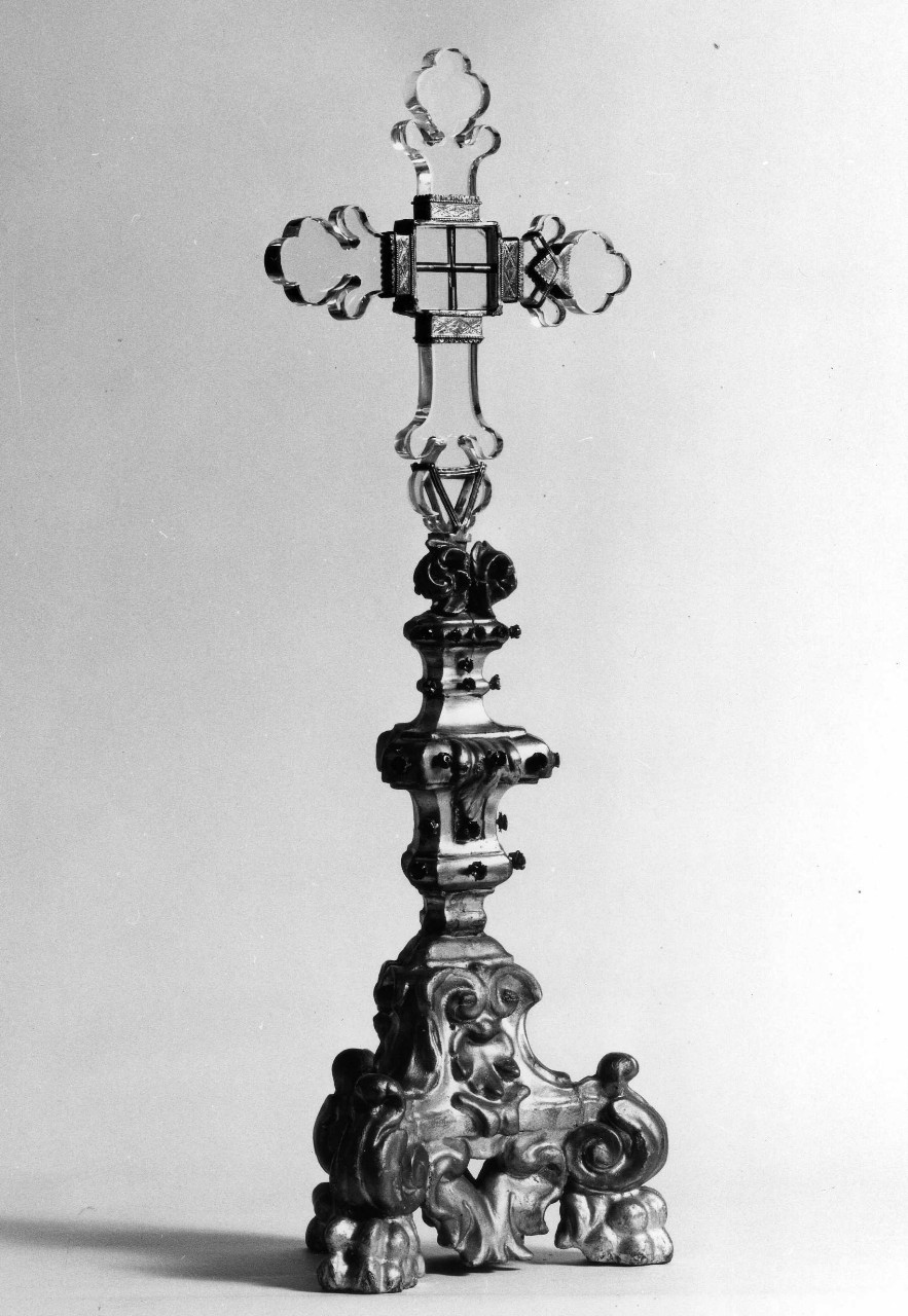 reliquiario - a croce - bottega toscana (sec. XVI, sec. XVIII)
