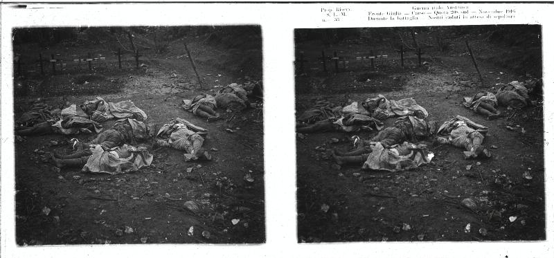 Friuli-Venezia Giulia - Carso - quota 280 sud - caduti - cadaveri - militari - 1916 (positivo) di Marzocchi, Luigi (primo quarto XX)