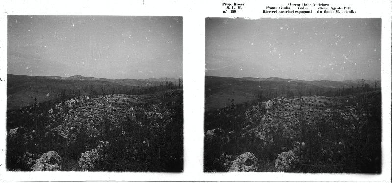 Slovenia - Carso - monte Vodice - monte Jelenik - ricoveri - rifugi - 1917 (positivo) di Marzocchi, Luigi (primo quarto XX)