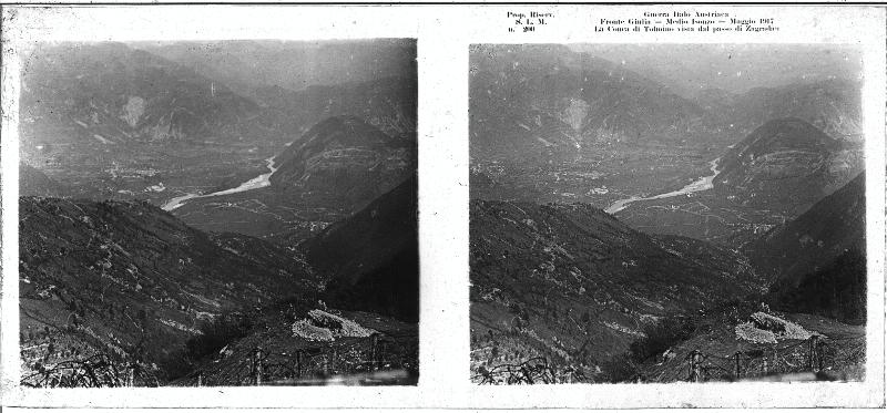 Slovenia - Carso - Tolmino - conca di Tolmino - Zagradan - Isonzo - fiumi - reticolati - filo spinato - 1917 (positivo) di Marzocchi, Luigi (primo quarto XX)