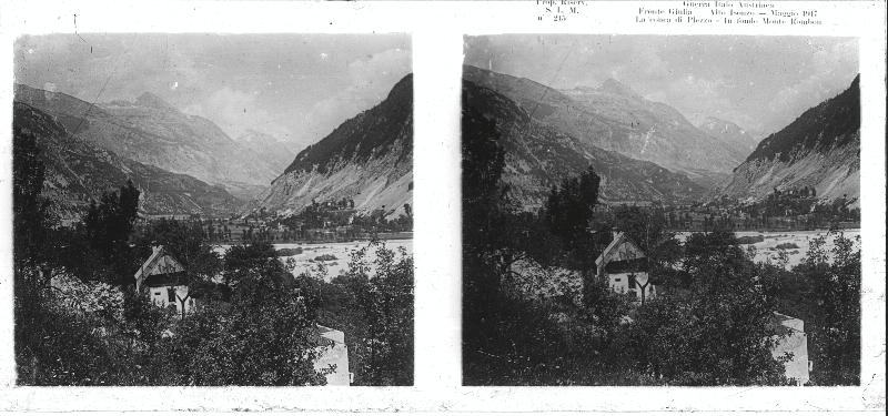 Slovenia - Carso - Plezzo - conca di Plezzo - monte Rombon - Isonzo - fiumi - edifici - 1917 (positivo) di Marzocchi, Luigi (primo quarto XX)
