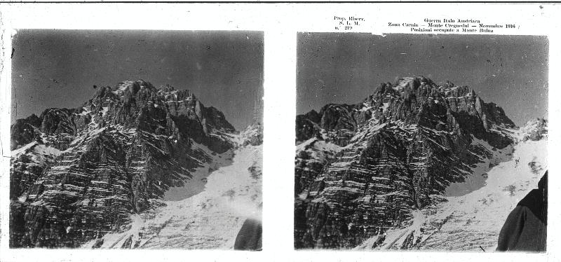 Friuli-Venezia Giulia - Carnia - monte Cregnedul - monte Buinz - Chiusaforte - trincee - neve -1916 (positivo) di Marzocchi, Luigi (primo quarto XX)