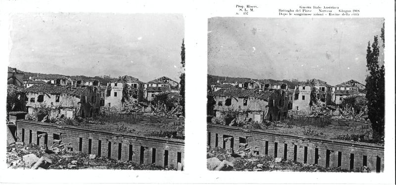 Nervesa della Battaglia - rovine - macerie - 1918 (positivo) di Marzocchi, Luigi (primo quarto XX)