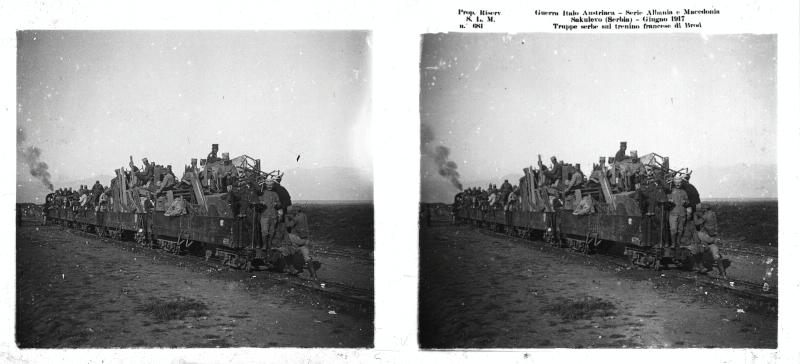 Serbia - Sakulevo - truppe serbe - treno di Brood - 1917 (positivo) di Marzocchi, Luigi (primo quarto XX)