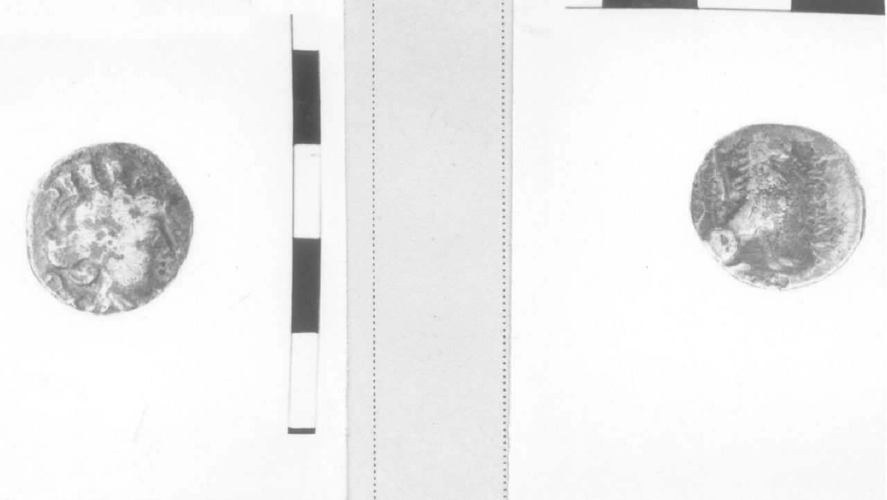 Testa femminile turrita/ Leone seduto (moneta, nominale incerto) (III sec. a.C)