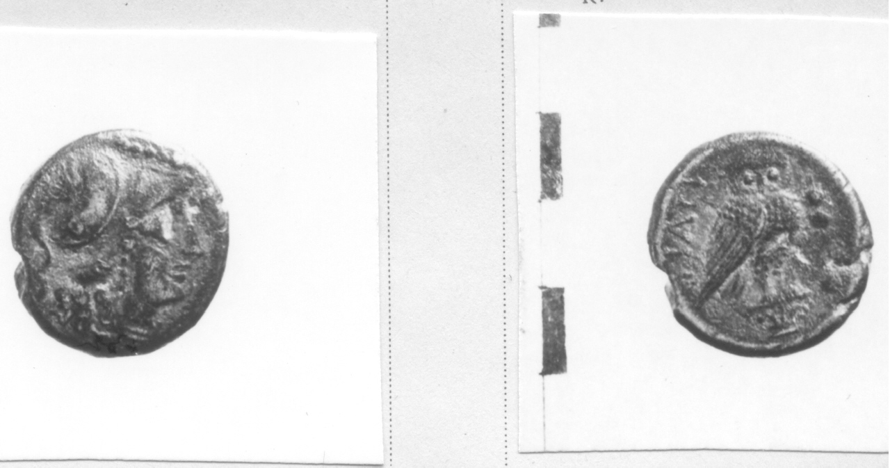 Testa di Pallade / Civetta (moneta, quincunce) (III sec. a.C)