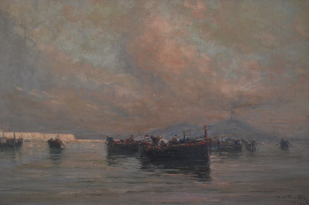 Marina di Napoli, Paesaggio (dipinto, opera isolata) di Fulvio Tessitore (attribuito) (prima metà XX)