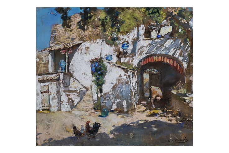 Ombre e luci, Paesaggio (dipinto, opera isolata) di Villani, Gennaro (attribuito) - ambito Italia meridionale (prima metà XX)