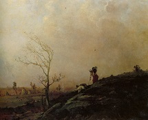 Paesaggio, Paesaggio (dipinto, opera isolata) di Petruolo, Salvatore (attribuito) - bottega Italia meridionale (prima metà XX)
