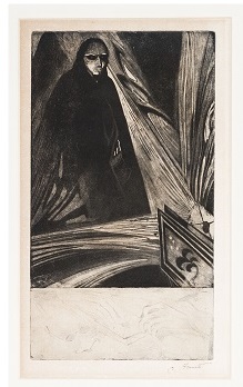 Illustrazione del racconto La lettre volee, Illustrazione (dipinto, opera isolata) di Farneti, Carlo (attribuito) - ambito Italia meridionale (prima metà XX)