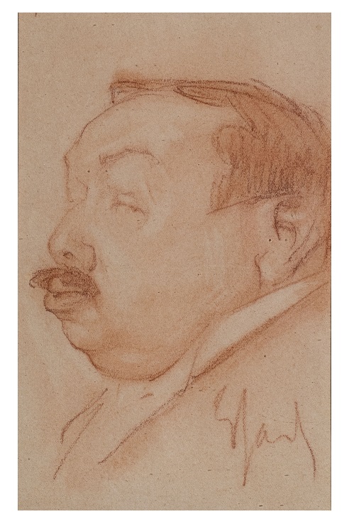 Profilo di Mario Costa, Ritratto d'uomo (dipinto, opera isolata) di Sacchetti, Enrico (attribuito) (prima metà XX)
